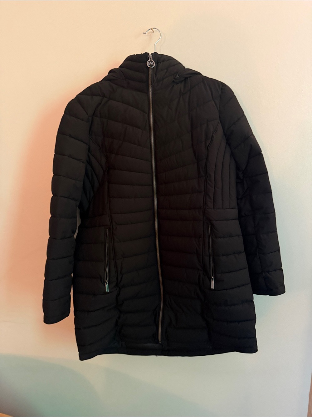Michael Kors Black Quilted Hooded Puffer Coat